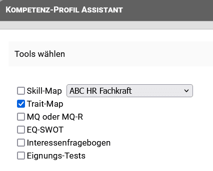 Arbeit im Profilmanager: 1. Schritt