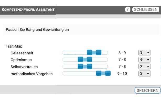 Arbeit im Profilmanager: 3. Schritt